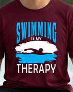 17 Swimming is my Therapy | Swimming Printed T Shirt