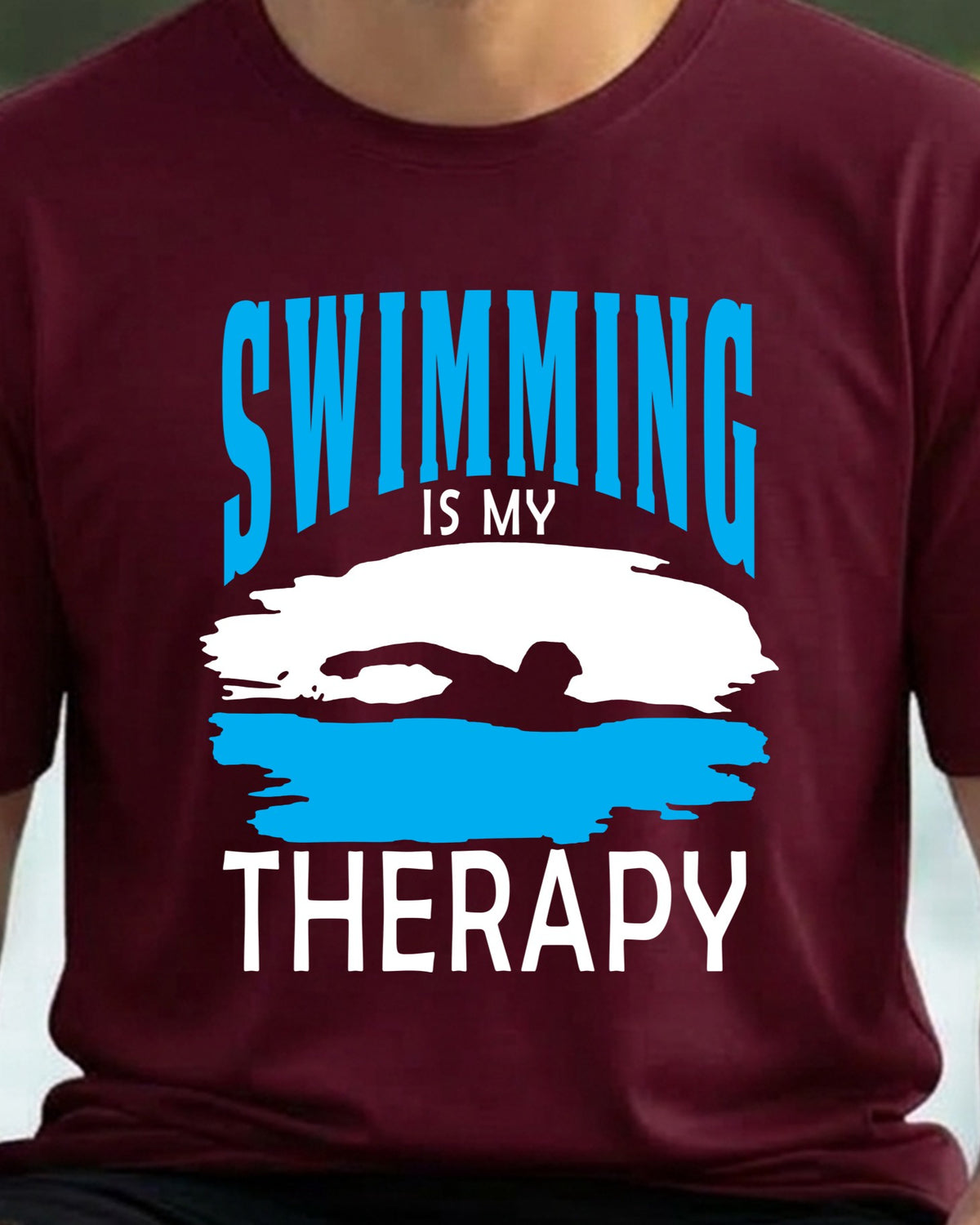 17 Swimming is my Therapy | Swimming Printed T Shirt