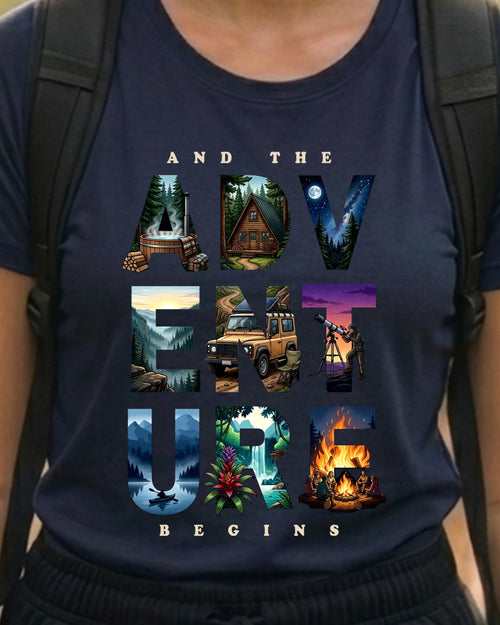 02 Adventure Begins | Trekking Printed T Shirt