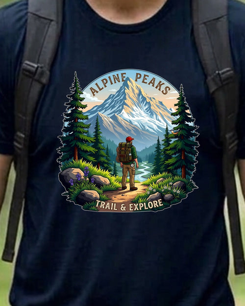03 Alpine Peaks | Trekking Printed T Shirt