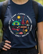 04 Camp Canoe Wander | Trekking Printed T Shirt
