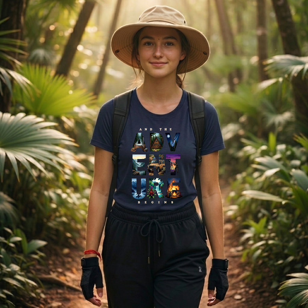02 Adventure Begins | Trekking Printed T Shirt