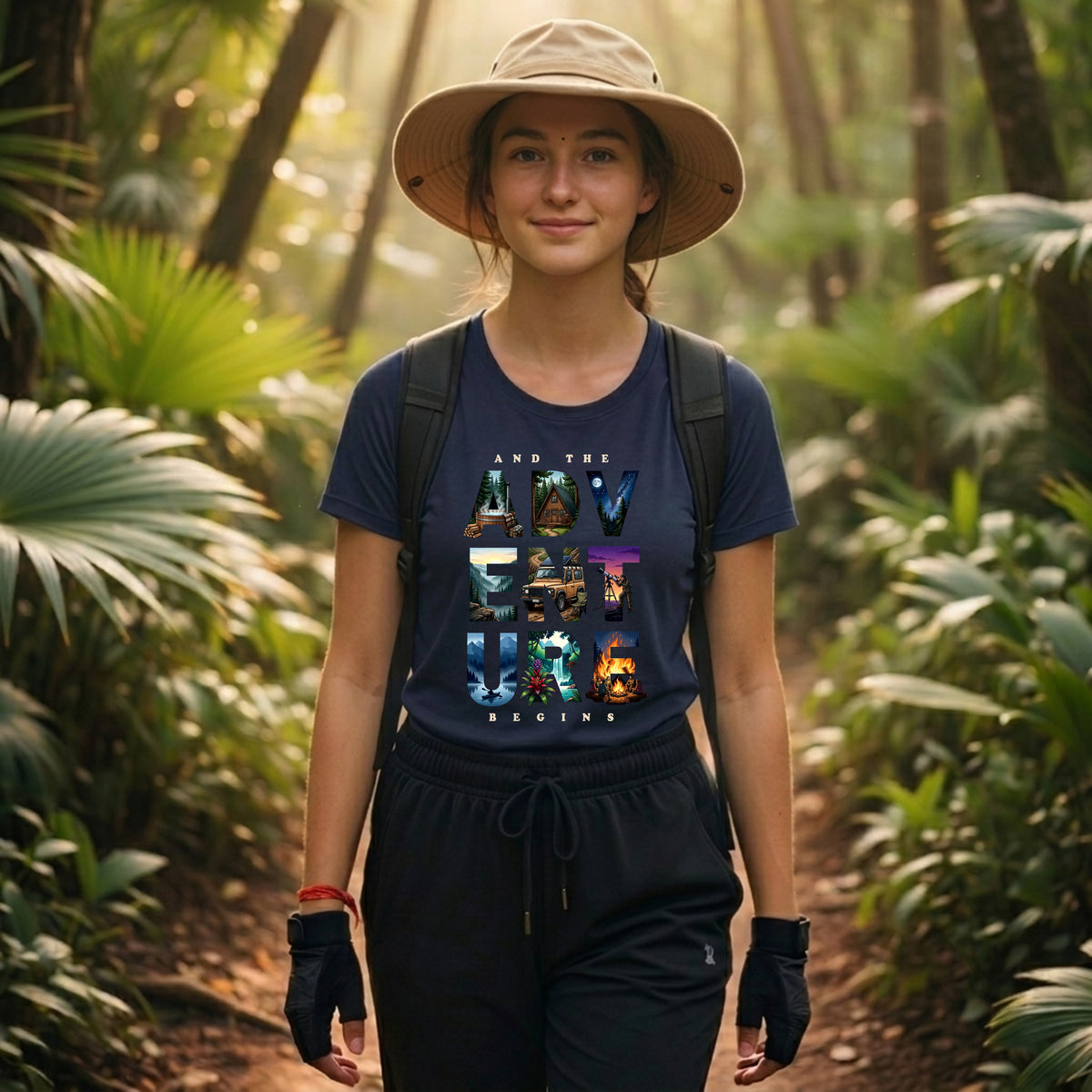 02 Adventure Begins | Trekking Printed T Shirt