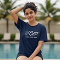 11 Peace Love Swim | Swimming Printed T Shirt