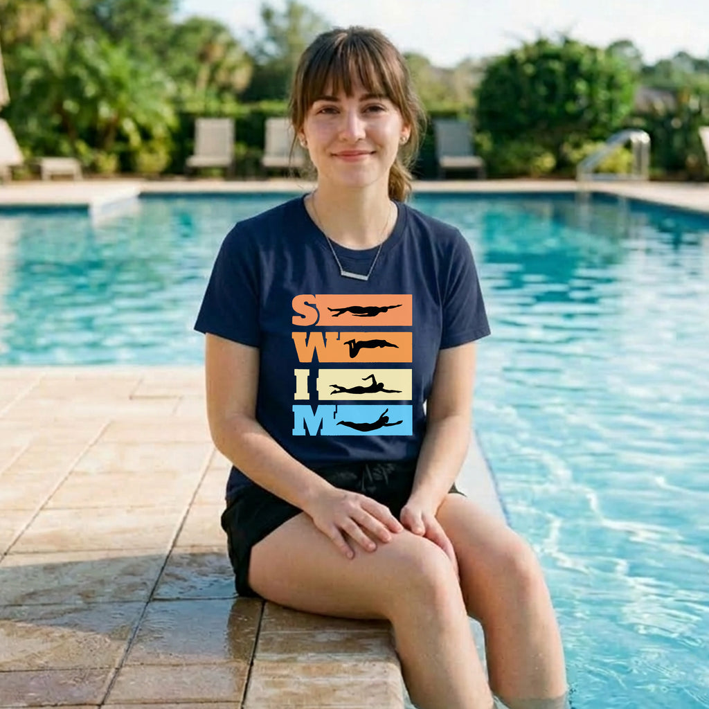 14 SWIM Horizontal lines | Swimming Printed T Shirt