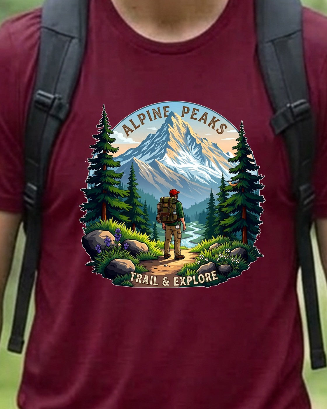 03 Alpine Peaks | Trekking Printed T Shirt