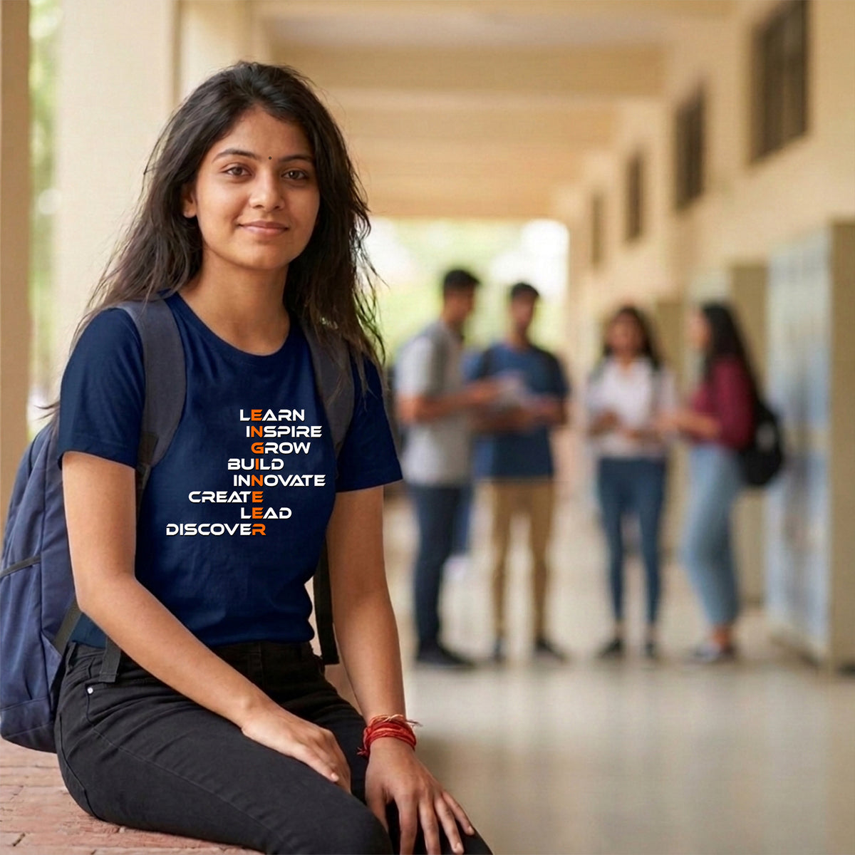 19 Learn Inspire Grow Build | Men and Women Engineering | Printed T Shirt