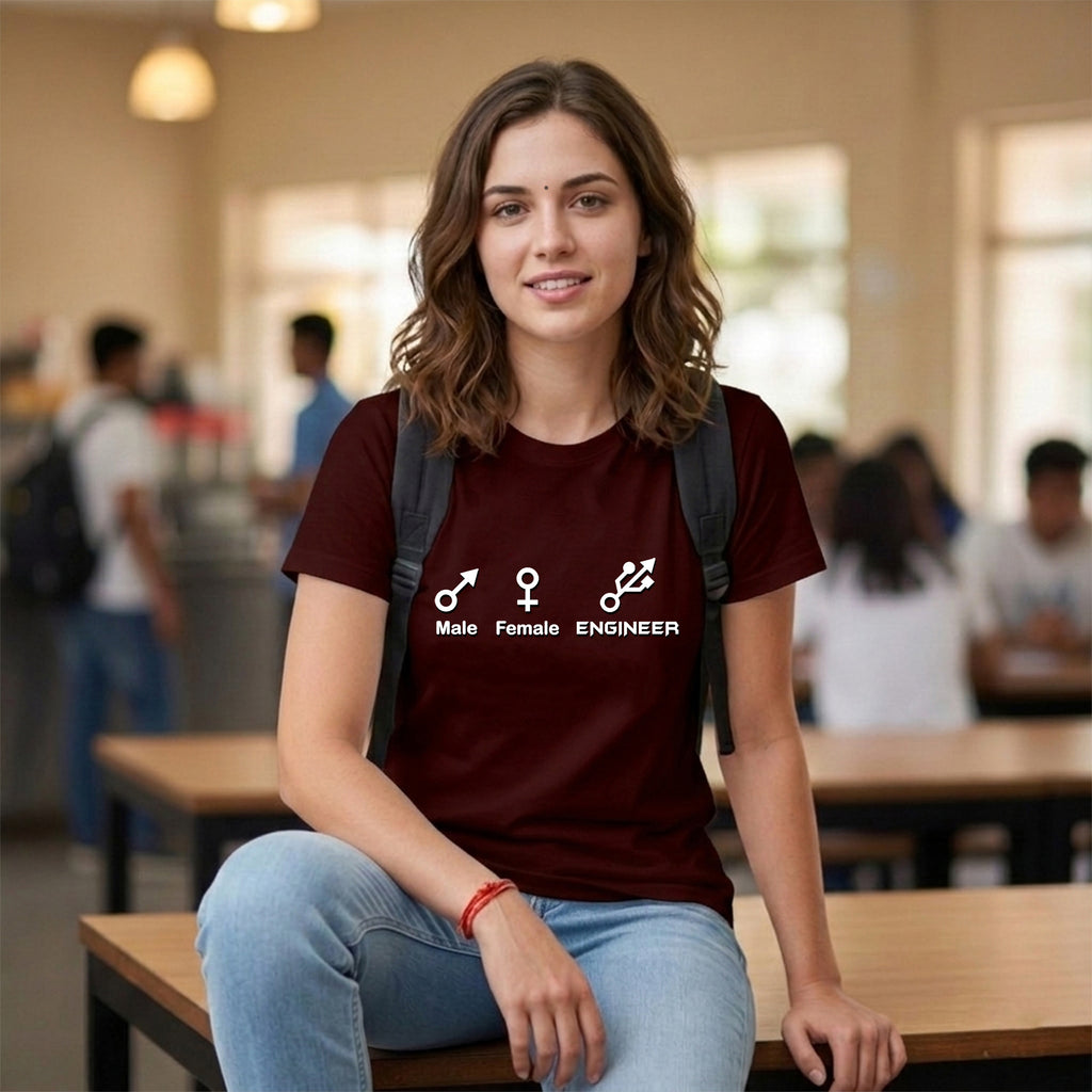 20 Male Female Engineer | Men and Women Engineering | Printed T Shirt