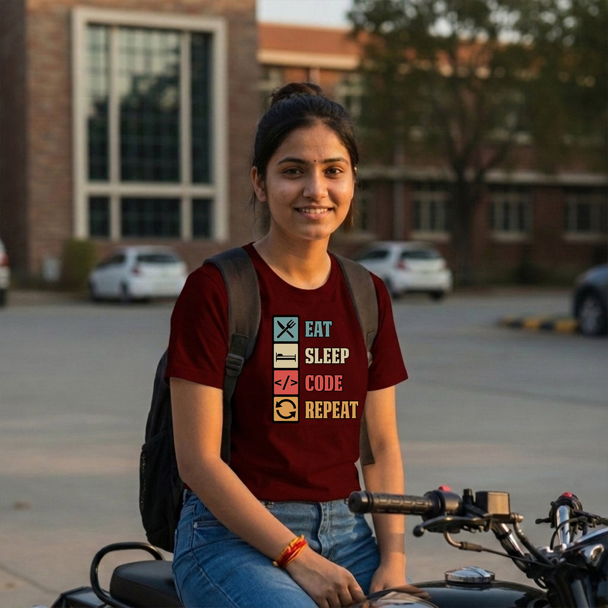 05 Eat Sleep Code Repeat | Men and women Engineering | Printed T shirt