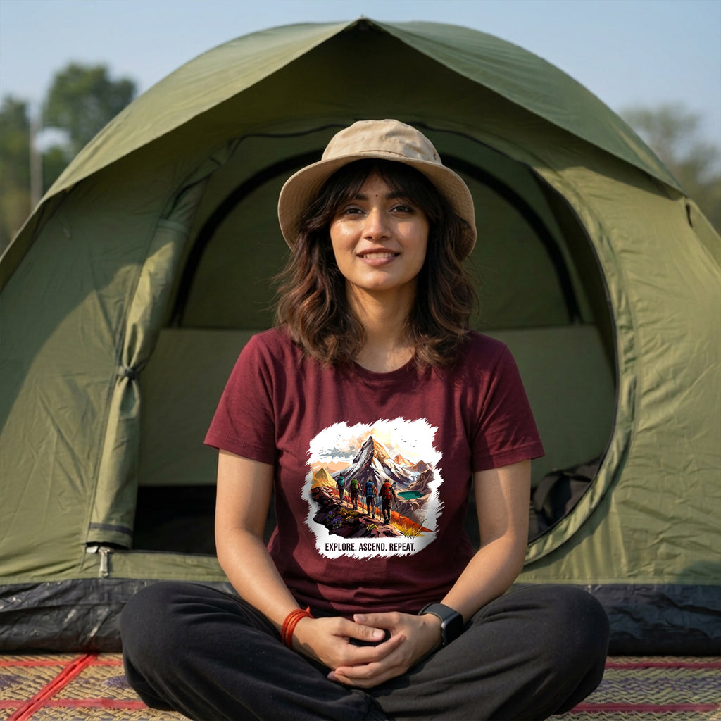 06 Explore Ascend Repeat | Trekking Printed T Shirt