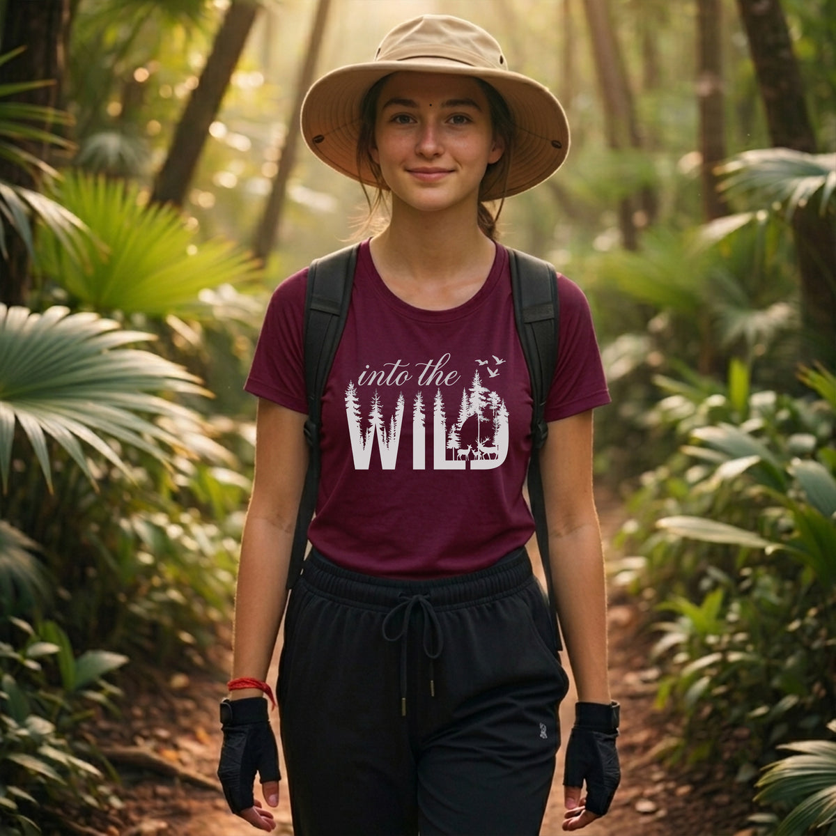 11 Into the Wild | White | Trekking Printed T Shirt
