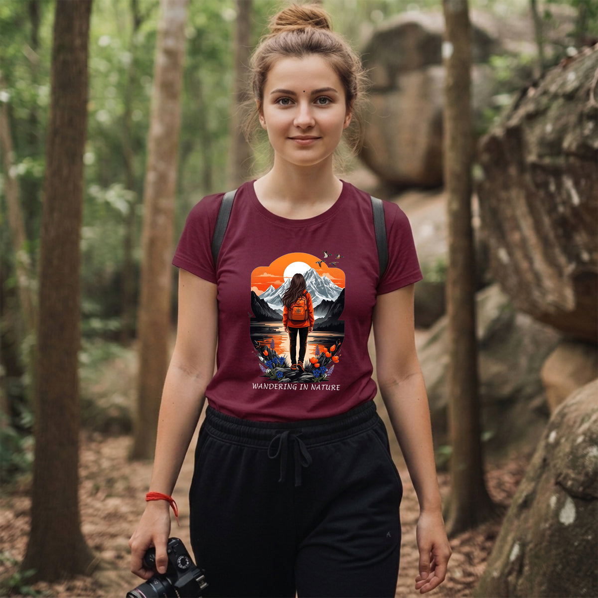 18 Wandering in nature | Trekking Printed T Shirt