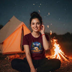 26 Moonlight Campfire Serenity | Trekking Printed T Shirt