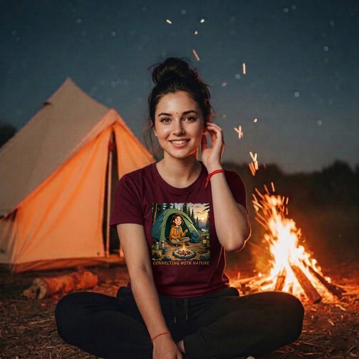 24 Connecting with Nature | Trekking Printed T Shirt