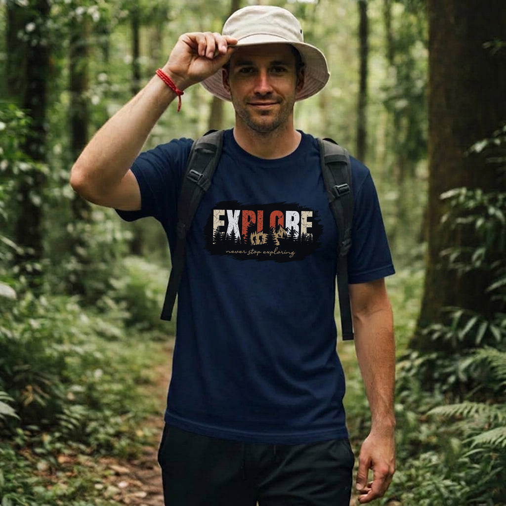 07 Never Stop Exploring | Trekking Printed T Shirt