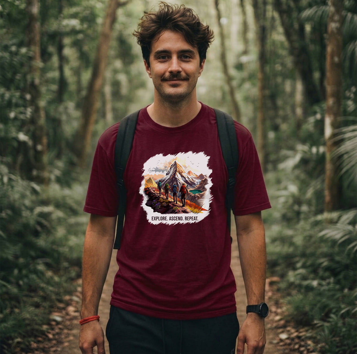 06 Explore Ascend Repeat | Trekking Printed T Shirt