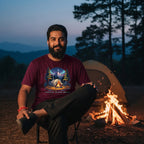 26 Moonlight Campfire Serenity | Trekking Printed T Shirt