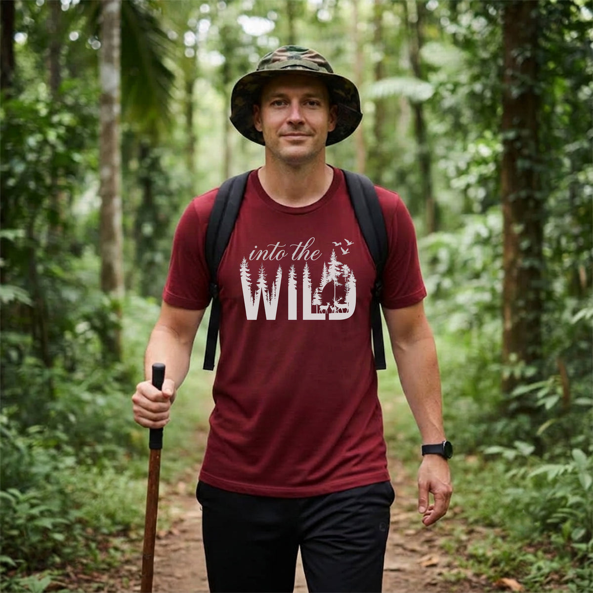11 Into the Wild | White | Trekking Printed T Shirt