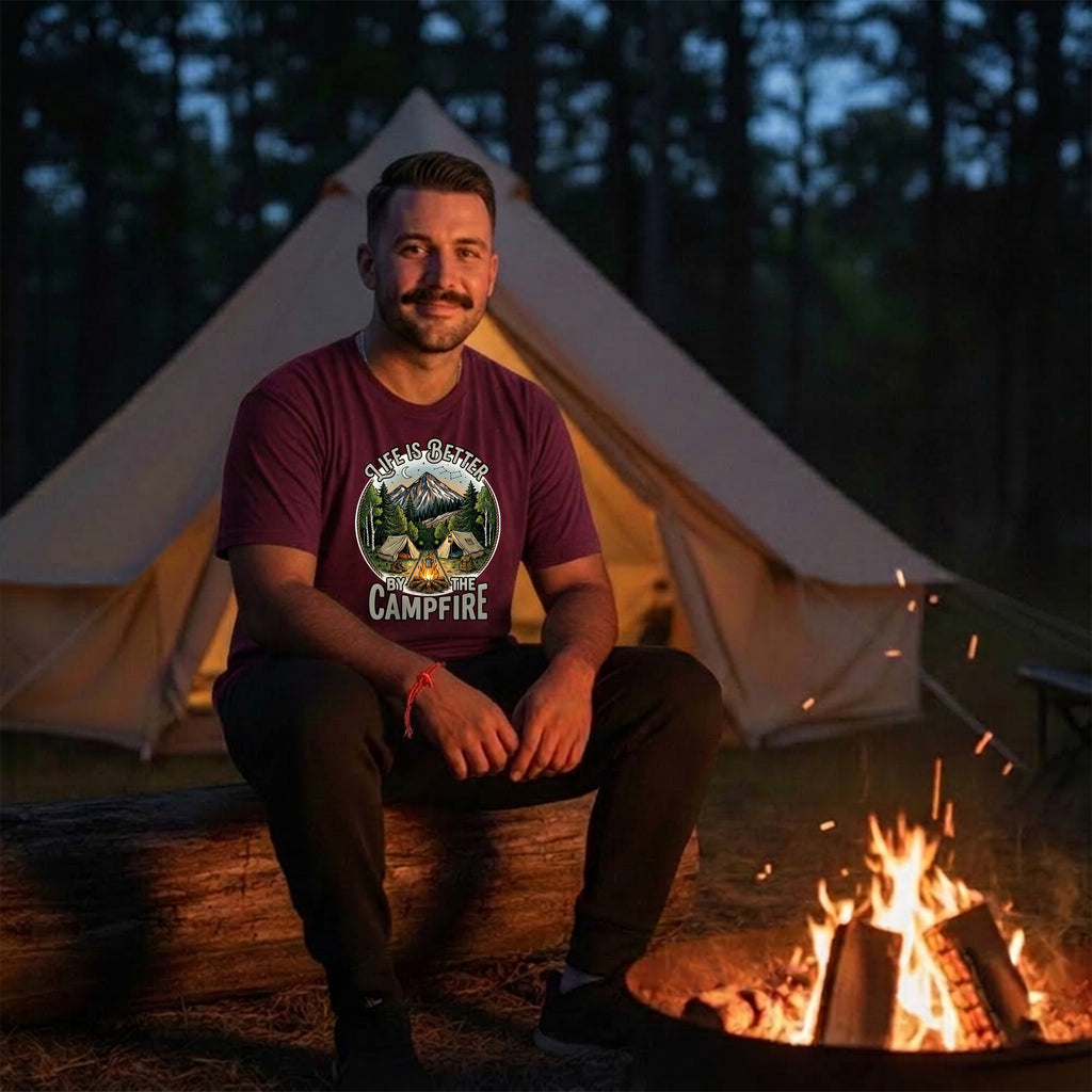 25 Life is better by the Campfire | Trekking Printed T Shirt