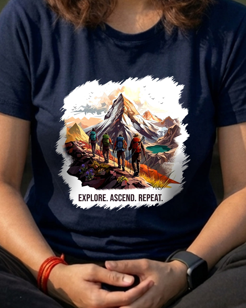 06 Explore Ascend Repeat | Trekking Printed T Shirt