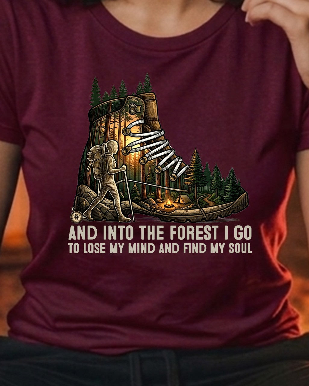 22 And into the forest I go | Trekking Printed T Shirt