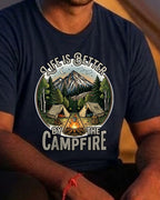25 Life is better by the Campfire | Trekking Printed T Shirt