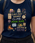 09 Girls just wanna climb mountains | Trekking Printed T Shirts