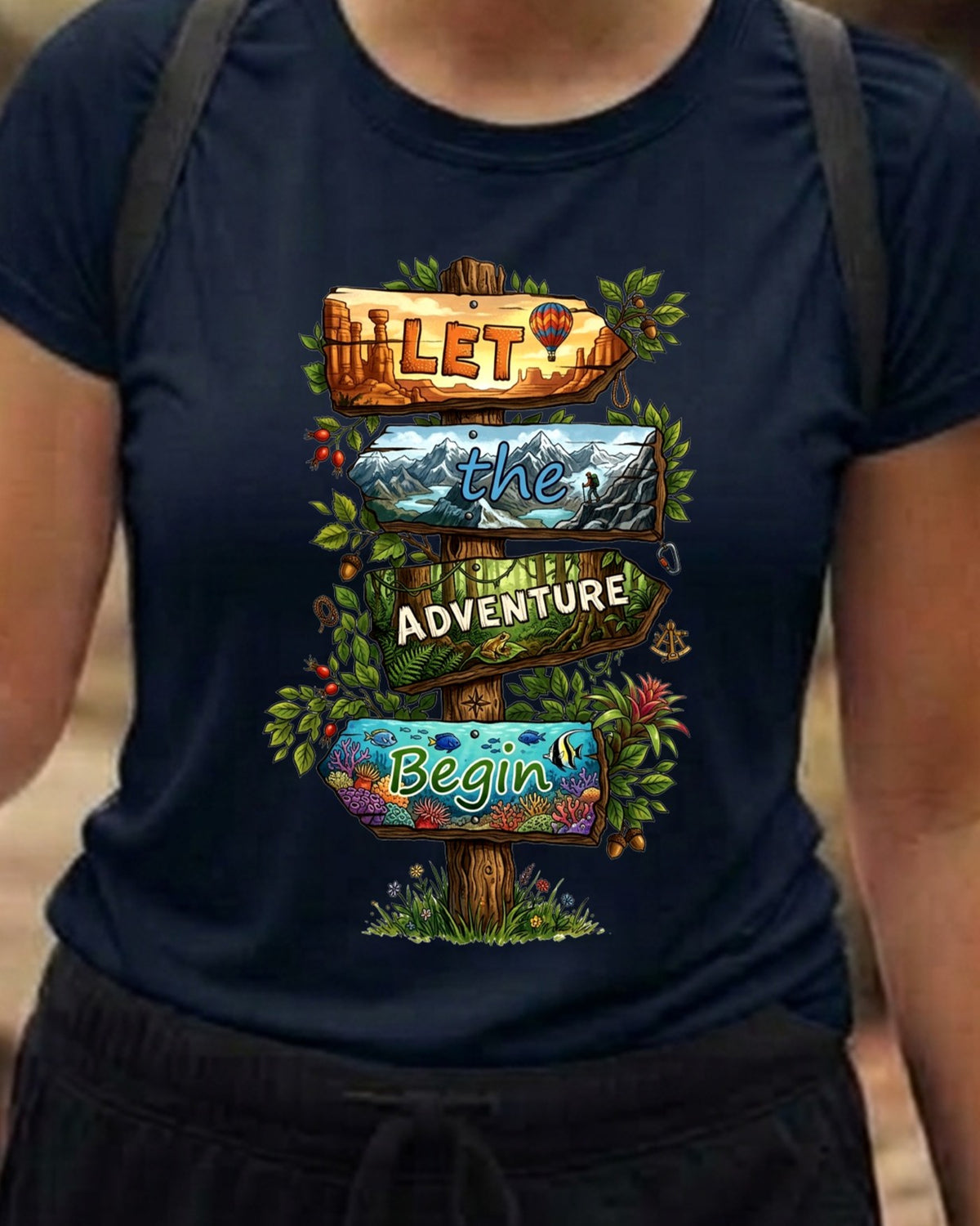 14 Let the Adventure Begin | Trekking Printed T Shirt
