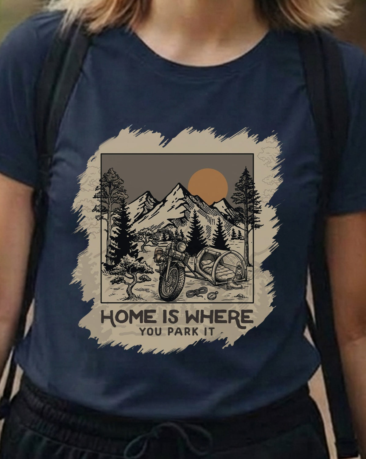 10 Home is where you park it | Trekking Printed T Shirt