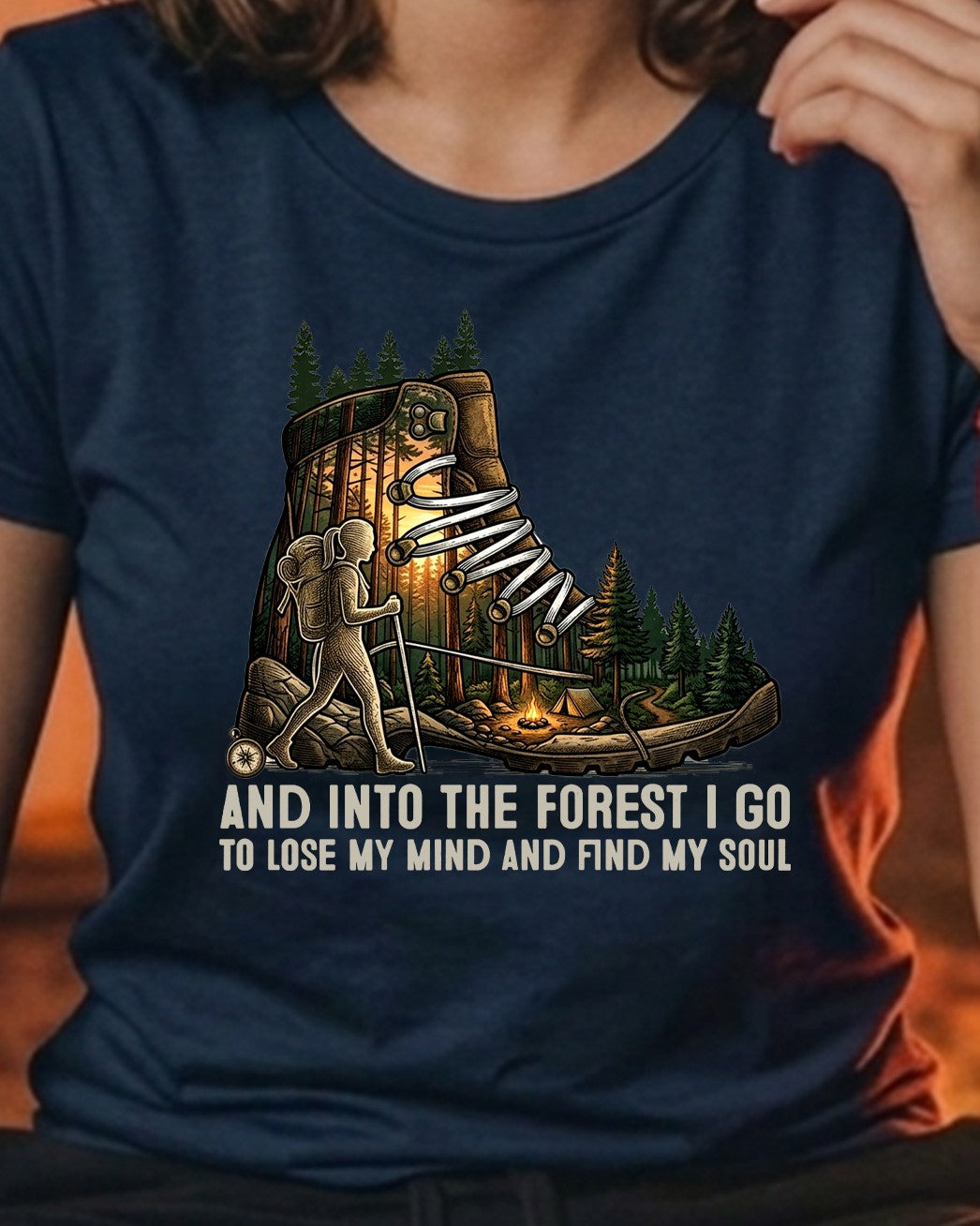 22 And into the forest I go | Trekking Printed T Shirt