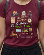 09 Girls just wanna climb mountains | Trekking Printed T Shirts
