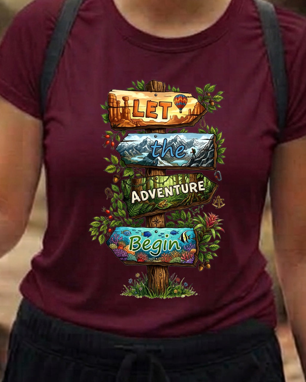 14 Let the Adventure Begin | Trekking Printed T Shirt