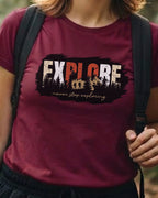 07 Never Stop Exploring | Trekking Printed T Shirt