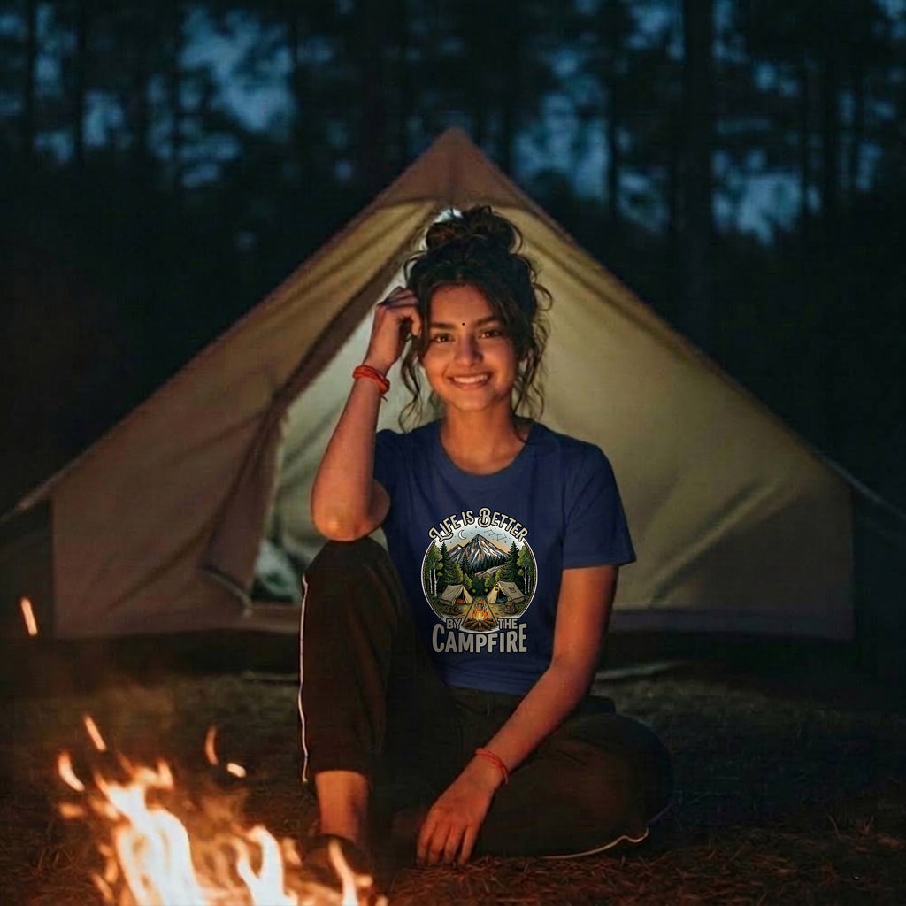 25 Life is better by the Campfire | Trekking Printed T Shirt