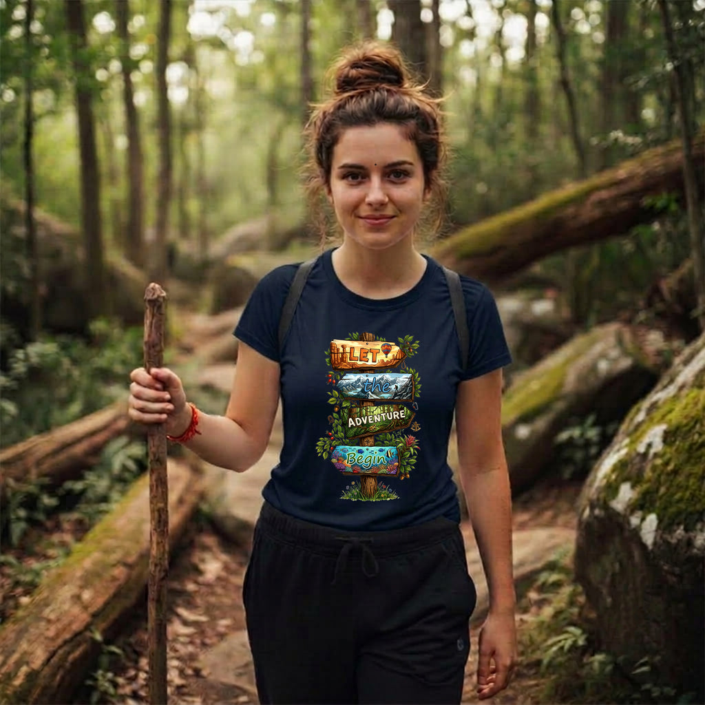 14 Let the Adventure Begin | Trekking Printed T Shirt