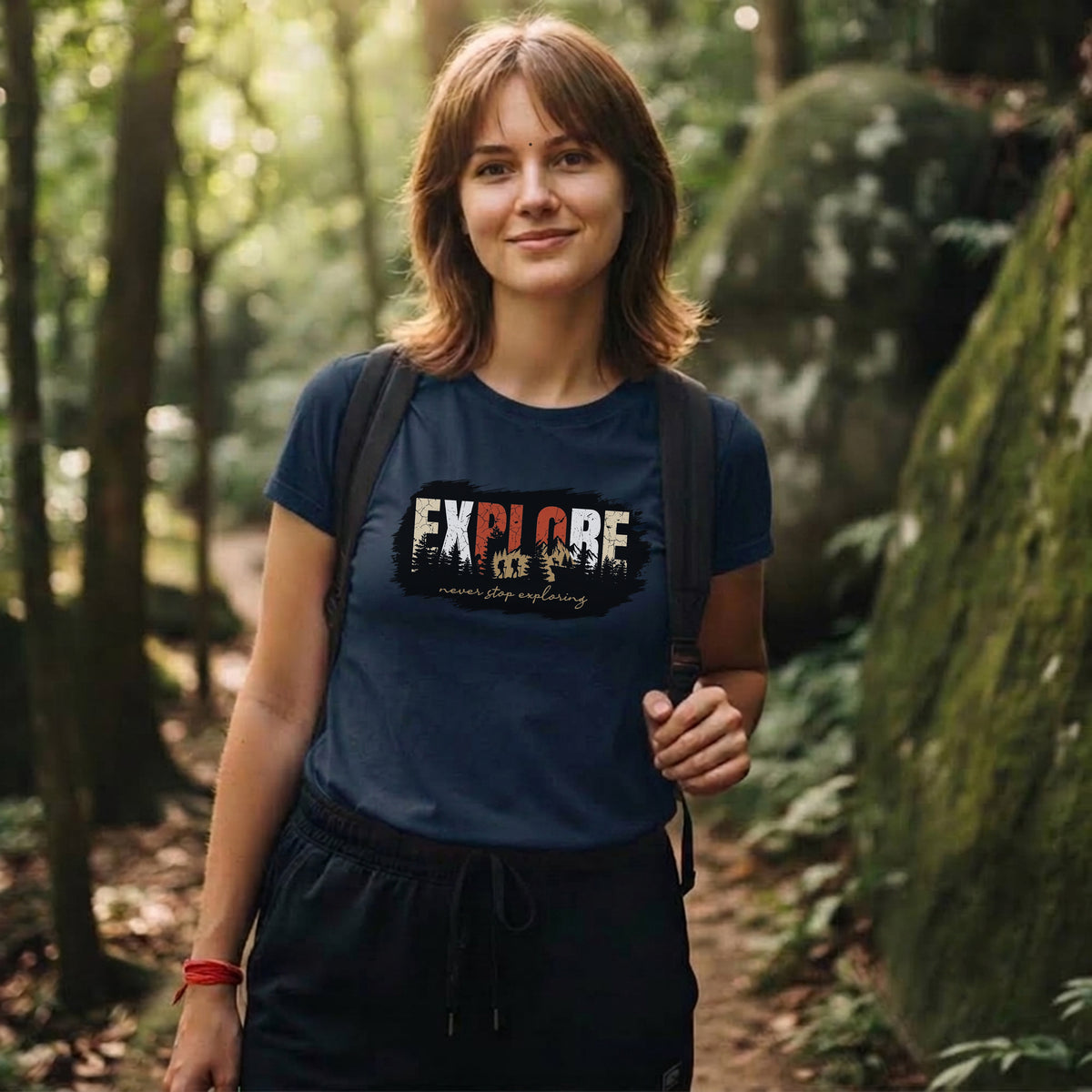 07 Never Stop Exploring | Trekking Printed T Shirt