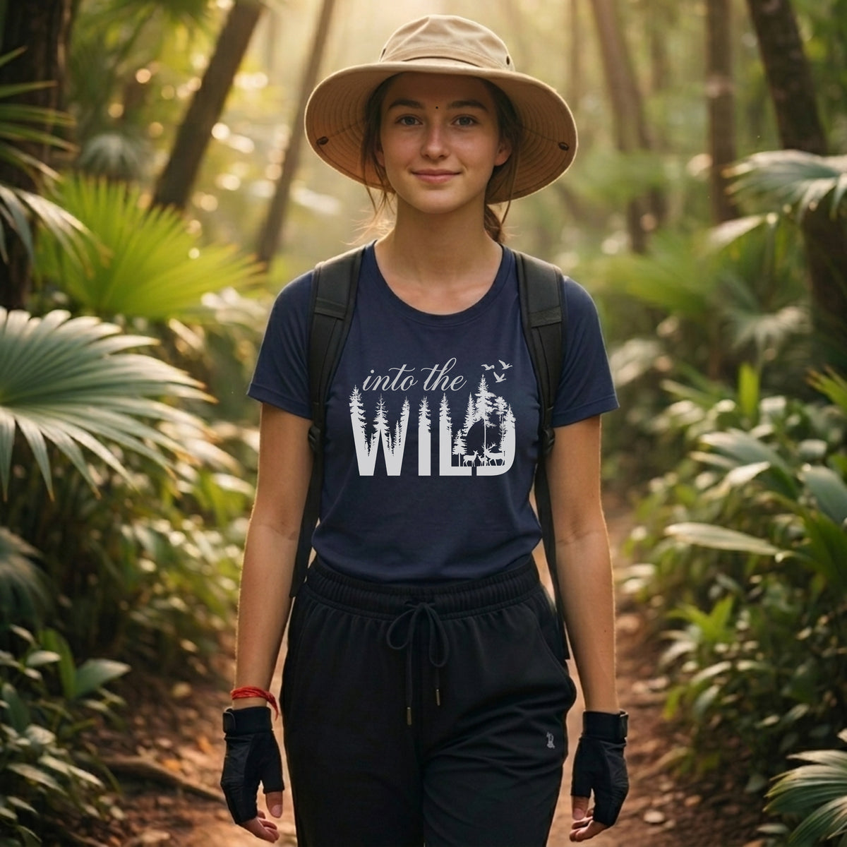11 Into the Wild | White | Trekking Printed T Shirt