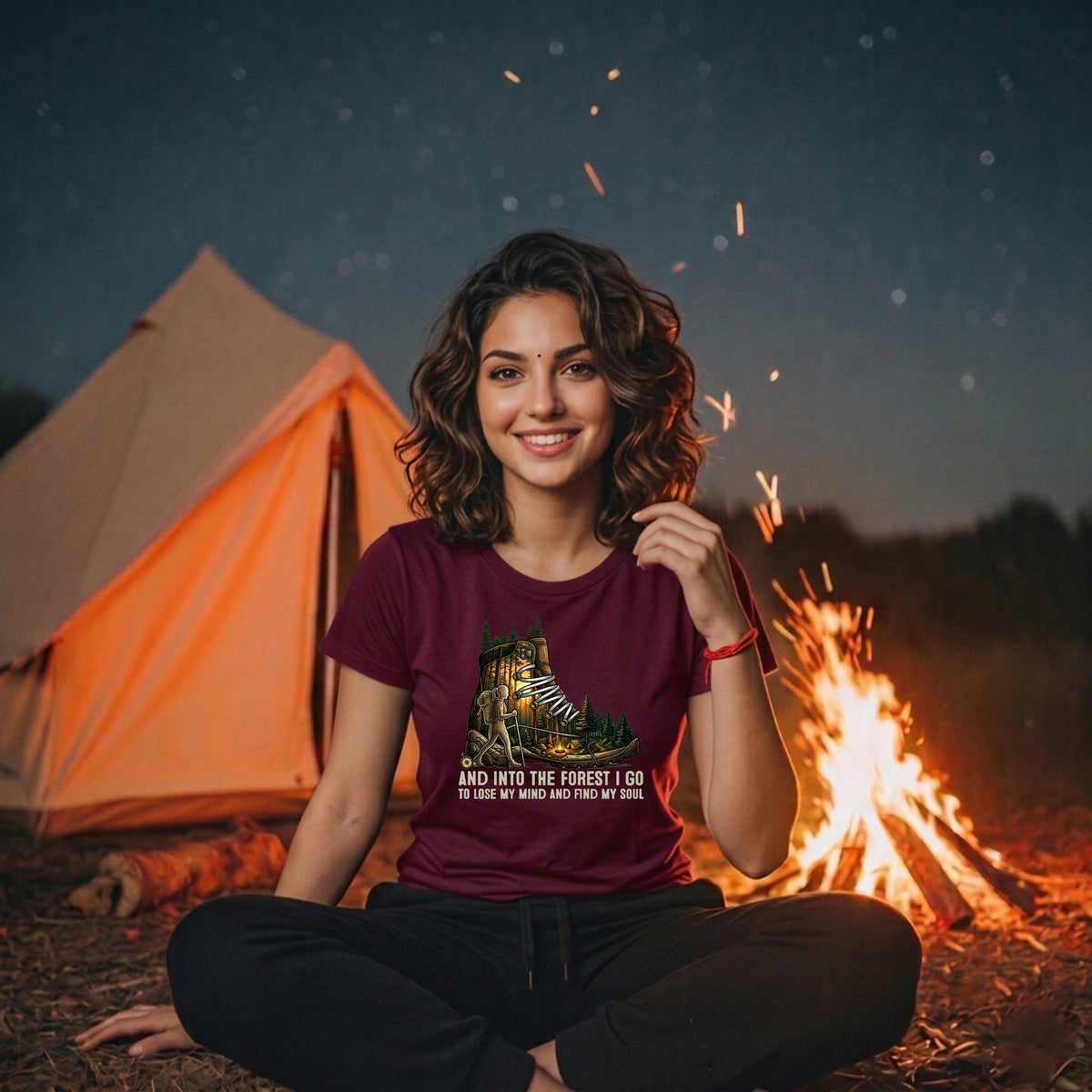 22 And into the forest I go | Trekking Printed T Shirt