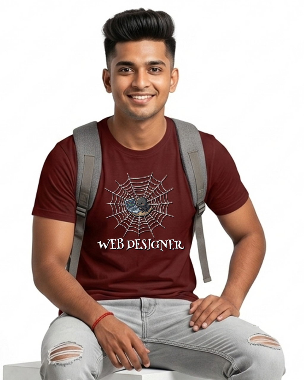 26 Web Designer Spider | Men and Women Engineering | Printed T Shirt